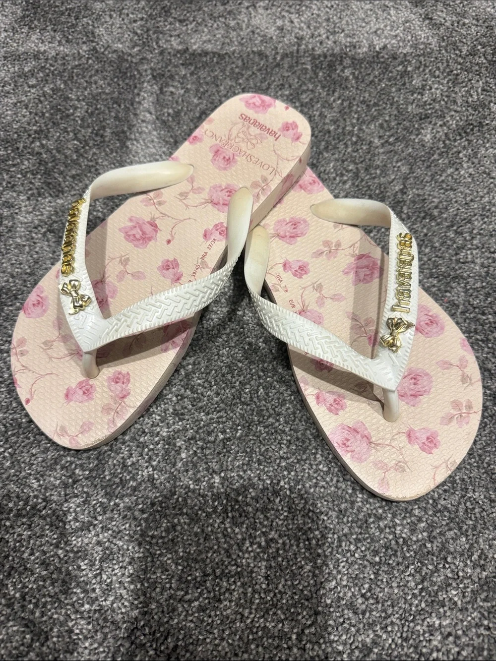 Havaianas x LoveShackFancy Top Ribbon Rosa Floral Sandals 7/8